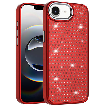 For Apple iPhone 16e Bling Diamond Metallic, Full Sparkle Chrome Edged Hybrid Protective Shockproof Case Cover