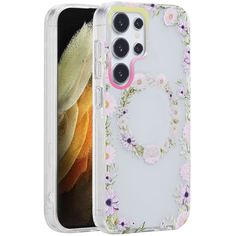 For Samsung Galaxy S21 Ultra Fashion Layer Design Slim IMD TPU Protective, Shockproof Hybrid Stylish Durable Hard PC Case Cover