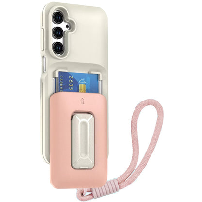 For Samsung Galaxy A16 5G Wallet Case with 2- Credit Card Holder, Wrist Strap & Kickstand Hybrid Shockproof TPU Case Cover Beige+Light Purple