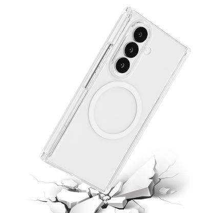For Samsung Galaxy Z TriFold Magnetic Circle Hybrid Shockproof Protection with MagSafe Compatible Design and Reinforced Transparent Armor Grip Case Cover Clear