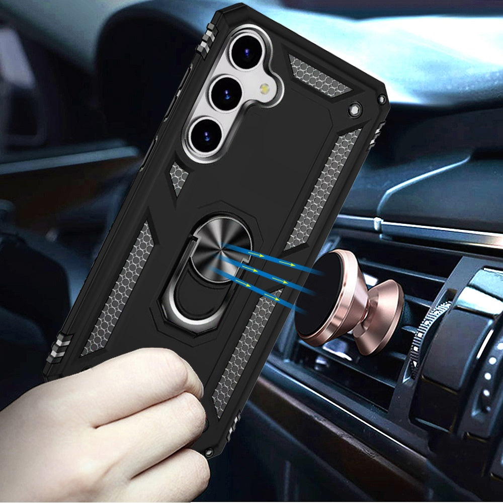 For Samsung Galaxy S26 Hybrid Shockproof Durable 360 Degree Rotatable Ring Stand Holder Kickstand Fit Magnetic Car Mount Case Cover