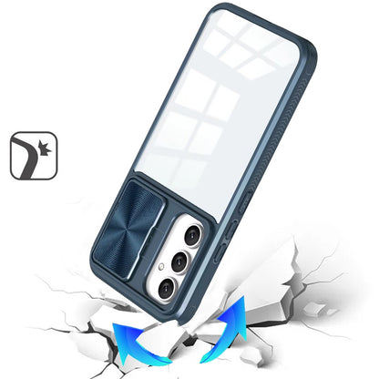 For Samsung Galaxy A36 Hybrid Cases with Sliding Camera Cover Transparent Shockproof Bumper TPU Protective Case Cover