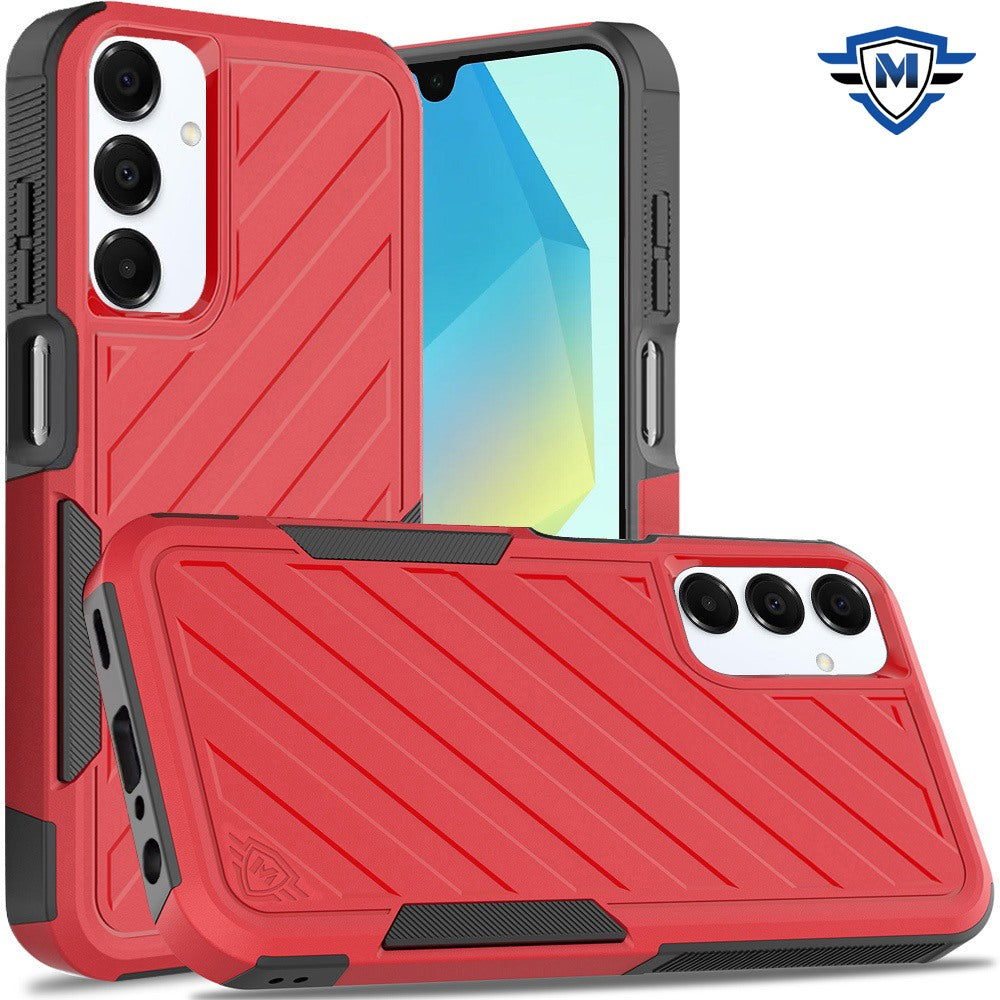 For Samsung Galaxy A16 5G Premium Design Hybrid lined Shockproof Rugged Textured 2in1 Hard PC & Silicone TPU Non Slip Tough Case Cover