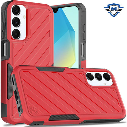 For Samsung Galaxy A16 5G Premium Design Hybrid lined Shockproof Rugged Textured 2in1 Hard PC & Silicone TPU Non Slip Tough Case Cover