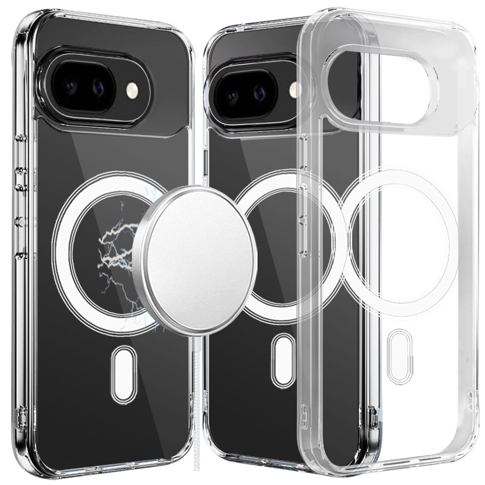 For Google Pixel 10a Clear Magnetic Case with Built-in Magnets Compatible with MagSafe Slim Soft TPU Bumper Case Cover Clear