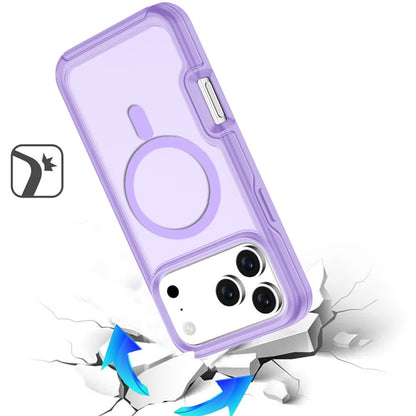 For Apple iPhone 17 Pro (6.3") Slim & Durable Compatible with MagSafe Hybrid Shockproof Glossy Oil Protective Dual Layer TPU + PC Case Cover