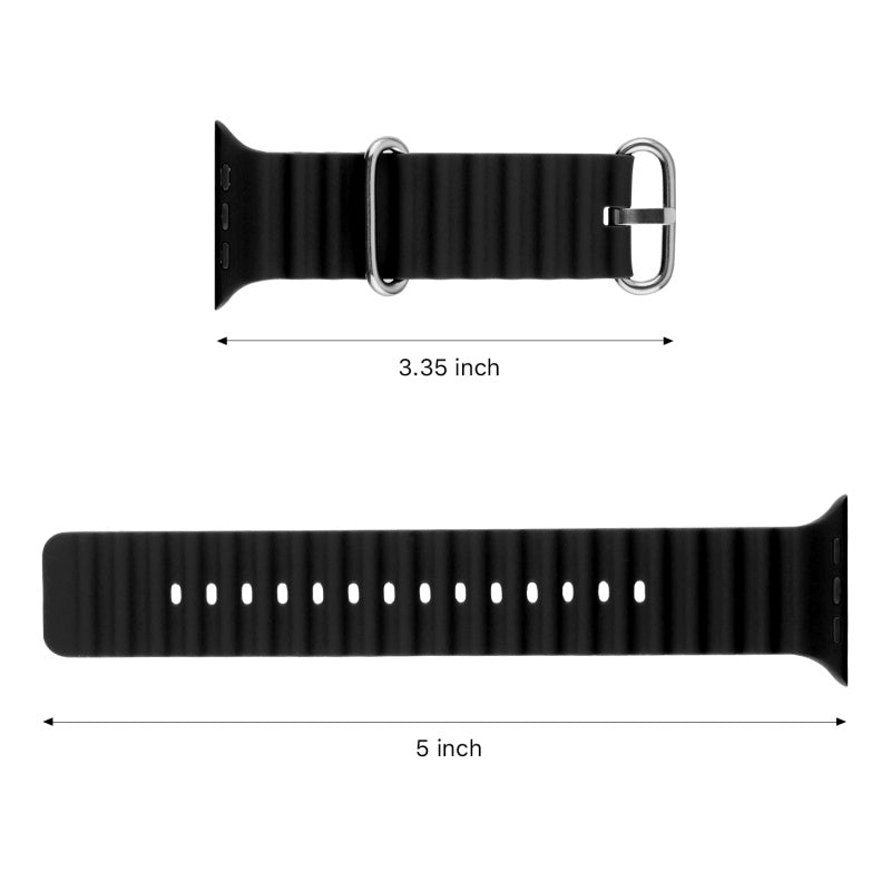 echelon ComfyFit Silicone Strap for Apple Watch Series 9 45mm/Watch Series 10 46mm / Watch SE (2022) 44mm - Black, Apple Watch Accessories