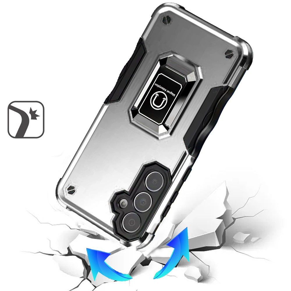 For Samsung Galaxy A36 Hybrid Stand Magnetic Ring Holder Kickstand Heavy Duty Rugged Drop Silicone & Hard PC Shockproof Case Cover