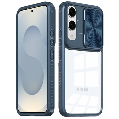 For Samsung Galaxy S25 EDGE Hybrid Cases with Sliding Camera Cover Transparent Shockproof Bumper TPU Protective Case Cover