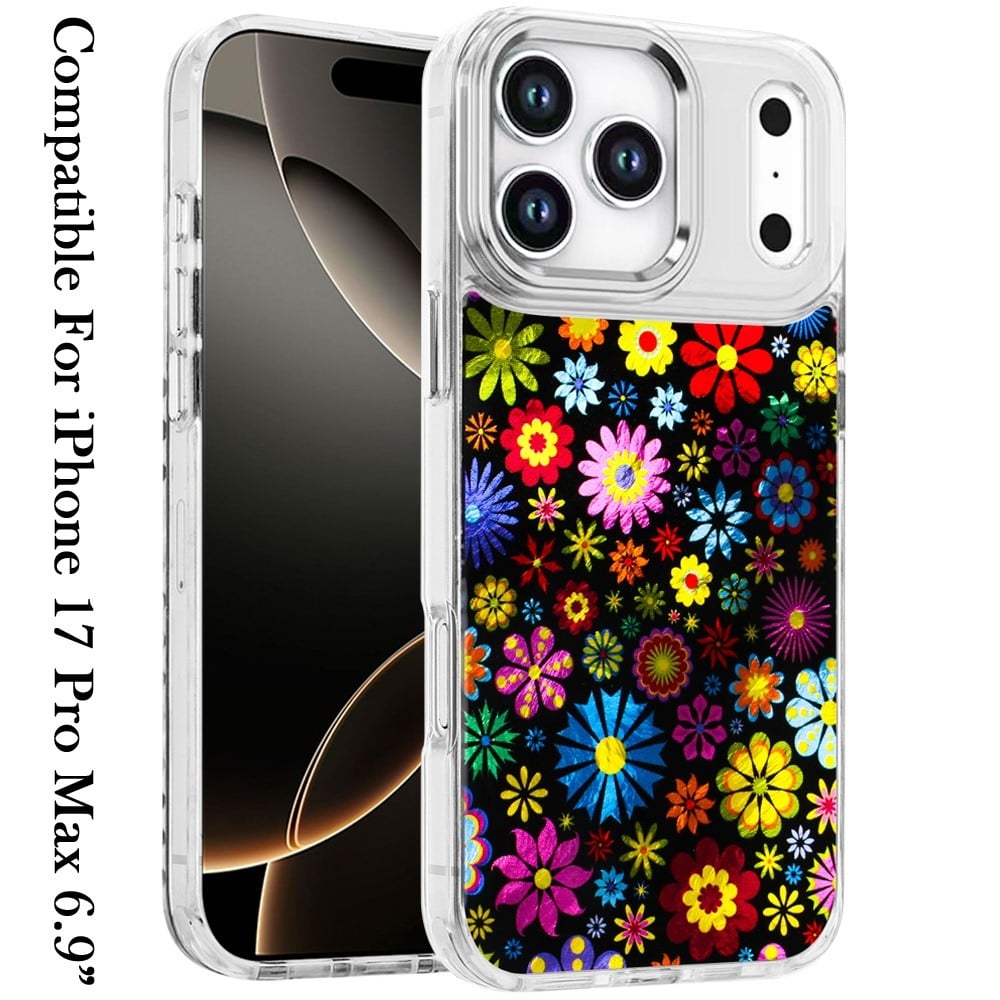 For Apple iPhone 17 Pro Max (6.9") Fashion Beautiful Epoxy Design Hybrid Fashion Stylish TPU Protective, Shockproof Hybrid PC Case Cover