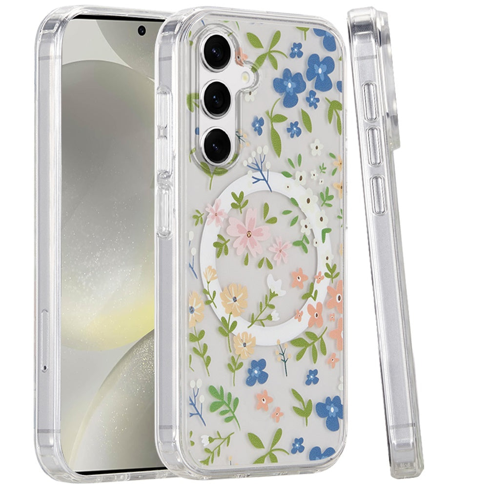 For Samsung Galaxy S25 /S24 Cute Fashion Pattern Design, Durable Shockproof Slim TPU Hard Back, MagSafe Compatible Case Cover