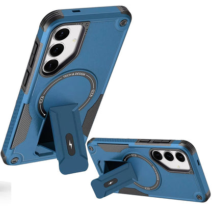 For Samsung Galaxy A16 5G Magnetic Invisible Kickstand Holder with Magsafe, Slim Fit Shockproof Hybrid Military Grade Heavy Duty Case Cover Blue