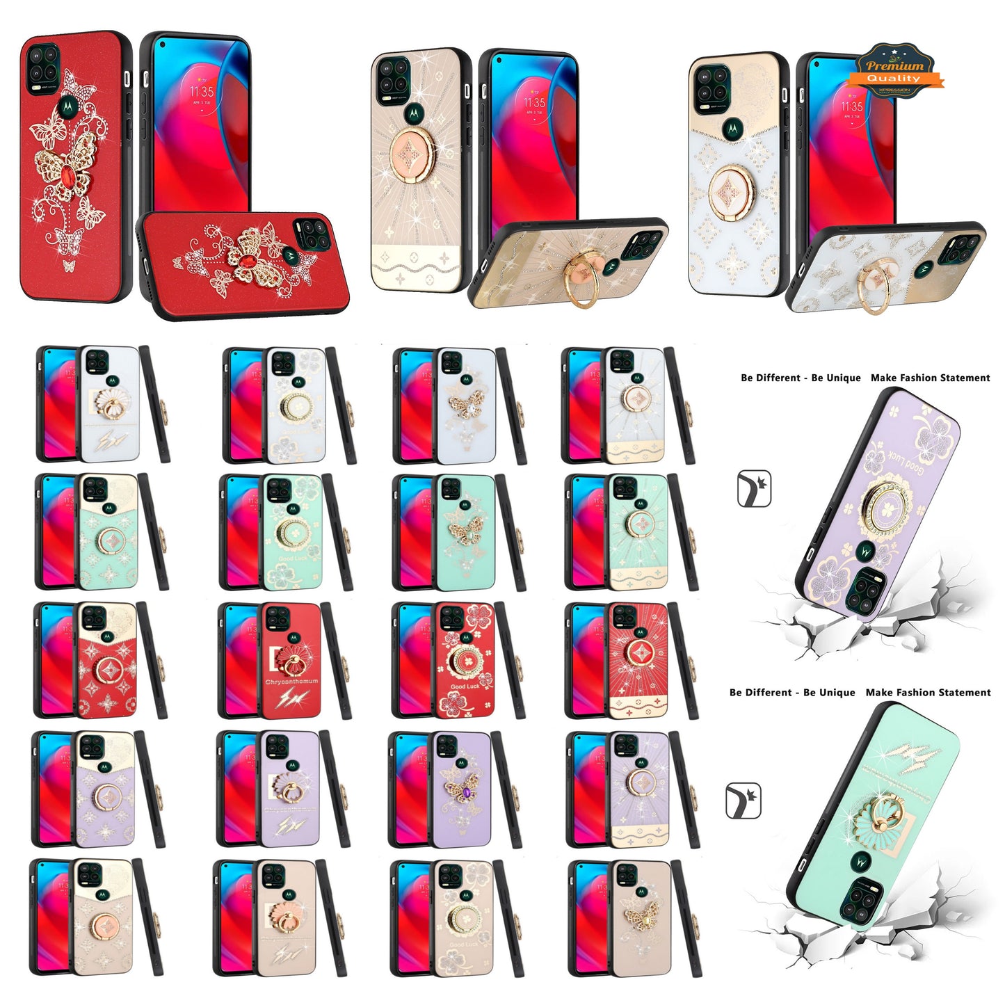 For Pixel 10 Pro Fold Diamonds 3D Fashion Bling Sparkly Glitter Ornaments Engraving Hybrid with Ring Stand Case Cover