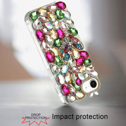 For Samsung Galaxy Z Fold 7 Bling Crystal 3D Full Diamonds Luxury Sparkle Rhinestone Hybrid Protective Case Cover Colorful Heart