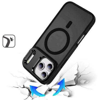For Apple iPhone 17 Pro (6.3") Heavy Duty Metallic Hybrid Tough TPU with Camera Ring Stand, MagSafe Compatible, Rugged Drop Protection Case Cover