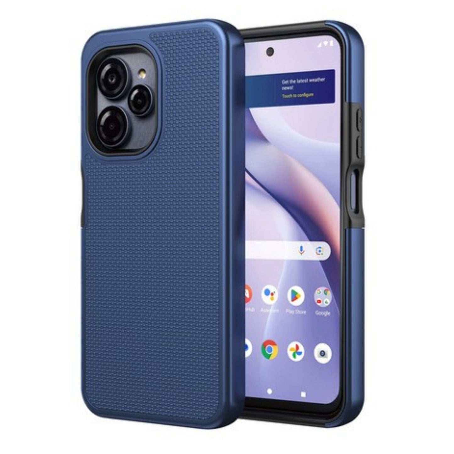 For T-Mobile Revvl 8 Pro Dual Layer Slim & Tough Hybrid Shockproof Heavy Duty Rubber TPU Matte with Textured Rugged Shell Protection Case Cover