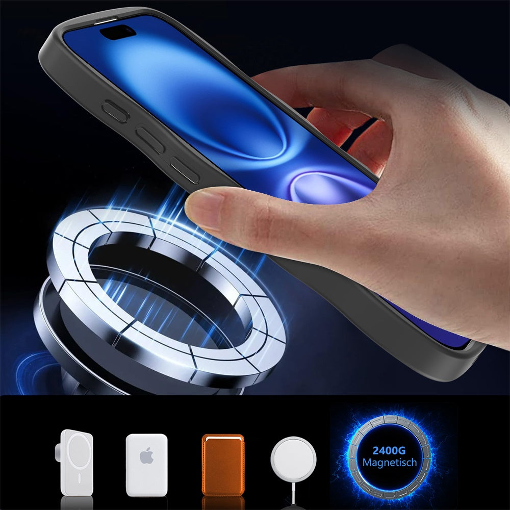 For Apple iPhone 17 (6.3") Grip Hand Magnetic Hybrid Case Shockproof Protection Matte Skin Rubber TPU + PC Case Cover
