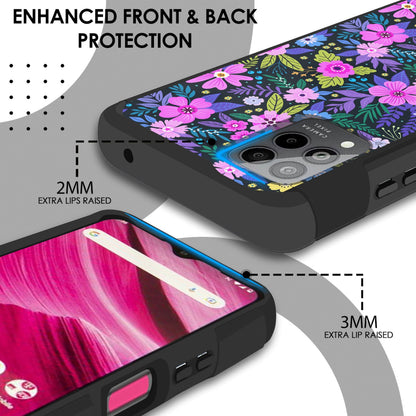 For Cricket Magic 2 5G (2024, 2nd Version) Fashion Graphic Design Hard PC TPU 2in1 Hybrid Shockproof (Magnet Mount Friendly) Case Cover Mystical Floral Boom