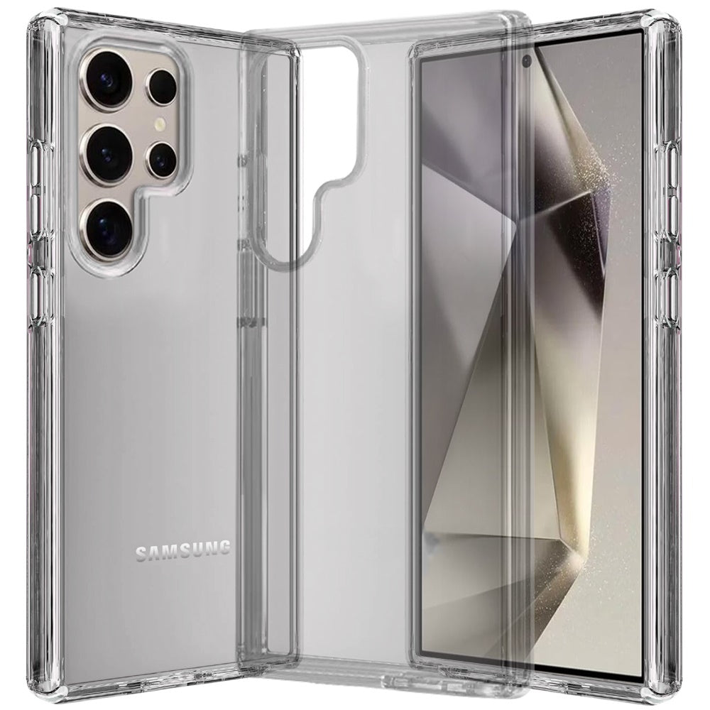 For Samsung Galaxy S25 Ultra Transparent Shock Absorption PC + TPU Rubber Gel Thick 3mm Hybrid Silicone Slim Fit Back Case Cover
