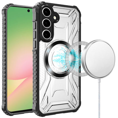 For Samsung Galaxy A57 MagSafe Compatible Pattern Clear Transparent Rugged Hybrid Magnetic TPU Shockproof Armor Case Cover