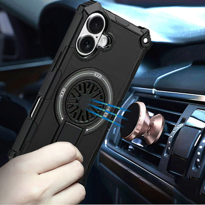 For Samsung Galaxy A17 5G Magnetic Circle Kickstand Hybrid Shockproof Protection with Secure Grip and MagSafe Compatible Design Case Cover