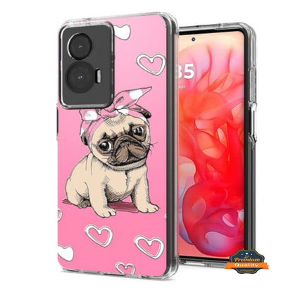 For Motorola Moto G Power 5G 2025 Hybrid Clear Frame with Trendy Pattern Design, Shockproof Hard Back & TPU Rubber Case Cover