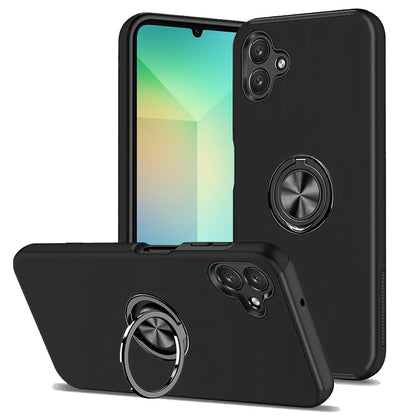 For Samsung Galaxy A52 5G Hybrid 360 Degree Rotatable Metal Invisible Ring Stand Holder Slim Fit Magnetic Car Mount Shockproof Case Cover Black