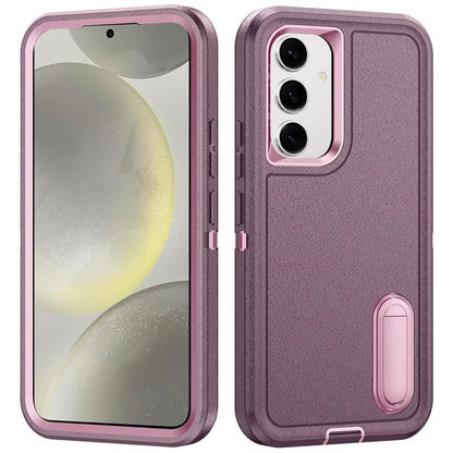 For Samsung Galaxy S25 /S24 Hybrid 3 Layers Hard 3in1 Shockproof with Kickstand Heavy Duty Hard TPU Rubber Anti-Drop Case Cover