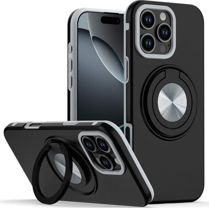 For Samsung Galaxy A37 Metal Matte Hybrid with Invisible Rotational Ring Stand, Car Mount Friendly, Military Grade Slim Fit Sturdy Case Cover