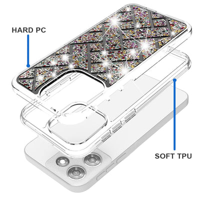 For Apple iPhone 17E /16E Bling Hybrid Shockproof Protective Design Stylish Glitter Finish Durable Grip Protection Case Cover