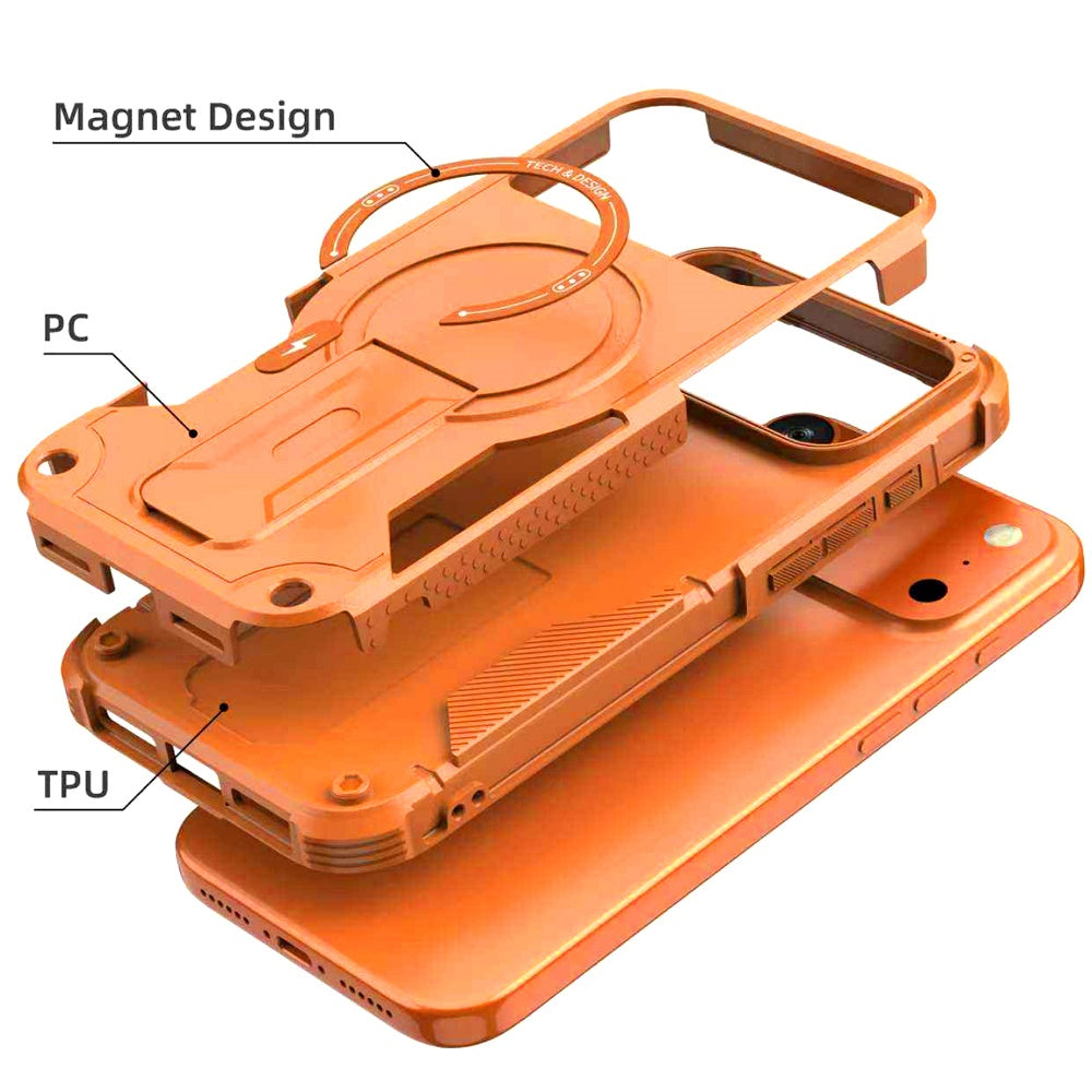 For Apple iPhone 17 Pro (6.3") Magnetic Invisible Kickstand Holder with Magsafe, Slim Fit Shockproof Hybrid Military Grade Heavy Duty Case Cover