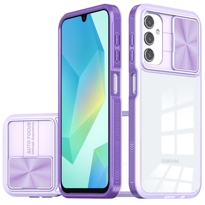 For Samsung Galaxy A16 5G Hybrid Cases with Sliding Camera Cover Transparent Shockproof Bumper TPU Protective Case Cover