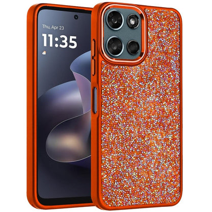 Phone Case for Motorola Moto G Play 5G 2026 Crystal Glass Bling Diamond Metallic Edge Shockproof Durable Protective Clear Hybrid Stylish Premium Design Cover