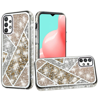 For Apple iPhone 16 (6.1") Cute Fancy Glitter Bling Diamond Rhinestone Sparkly Bumper Fashion Shiny Hybrid Rugged TPU Case Cover Gold