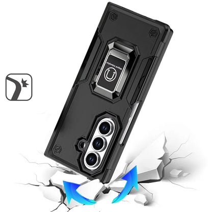 For Samsung Galaxy Z Fold 7 Hybrid Stand Magnetic Ring Holder Kickstand Heavy Duty Rugged Drop Silicone & Hard PC Shockproof Case Cover
