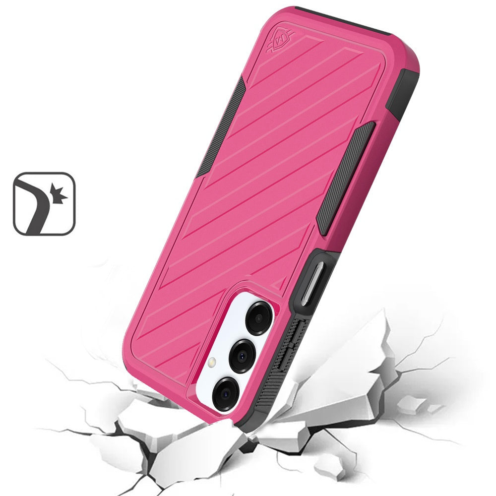 For Apple iPhone 17E /16E Hybrid lined shockproof dual layer Rugged 2in1 Hard PC & Silicone TPU Non Slip Textured Tough Armor Case Cover Hot Pink