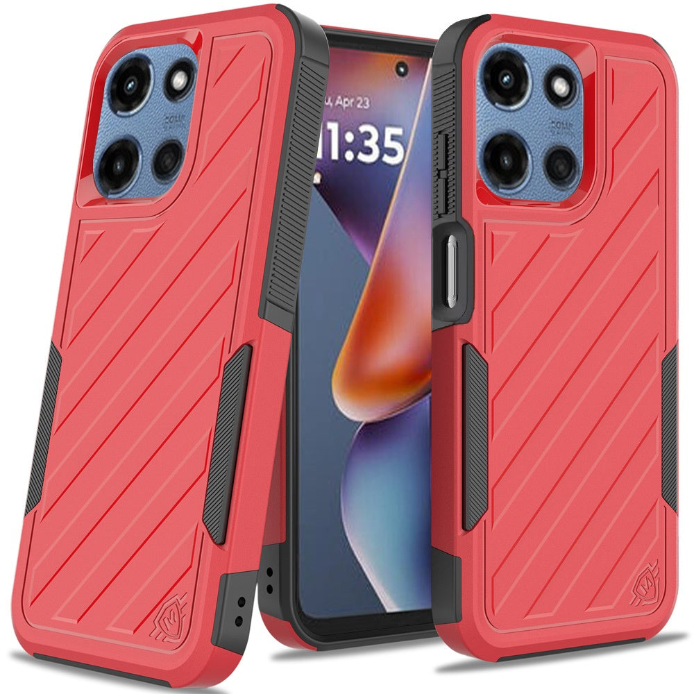 For Motorola Moto G 5G 2025 Hybrid lined shockproof dual layer Rugged 2in1 Hard PC & Silicone TPU Non Slip Textured Tough Armor Case Cover