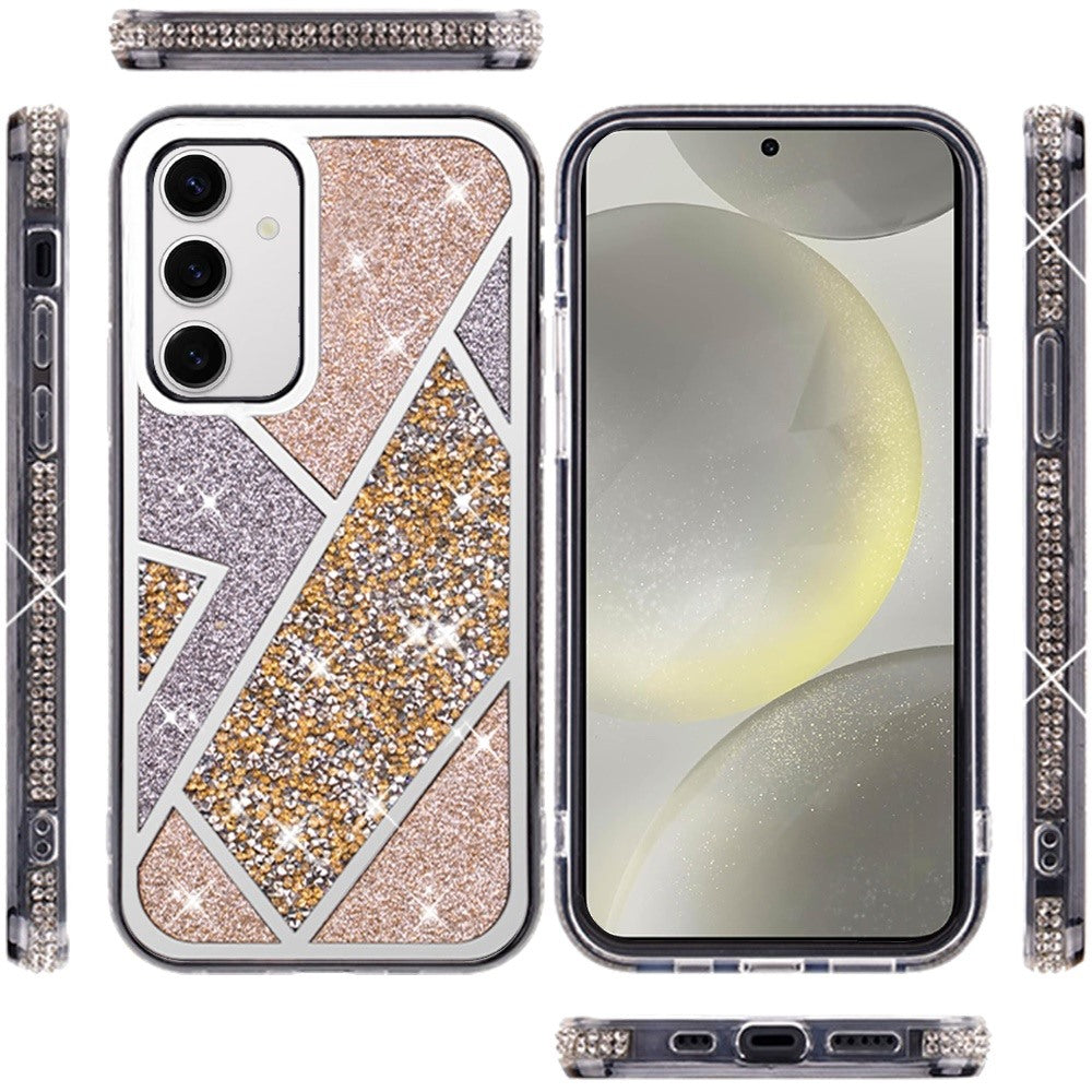 For Samsung Galaxy S25+ /S25 Plus /S24+ Plus Cute Fancy Fashion Glitter Bling Case - Diamond Rhinestone Sparkly Hybrid Rugged TPU Bumper Case Cover