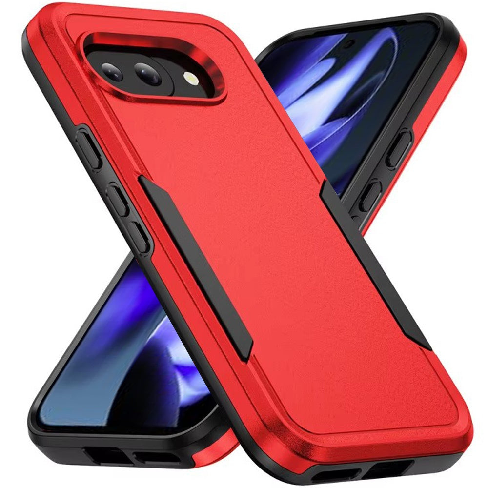 For Google Pixel 9A Heavy Duty Shockproof Dual Layer Drop Protection Tough Hybrid Rugged Rubber Armor Defend Case Cover Red