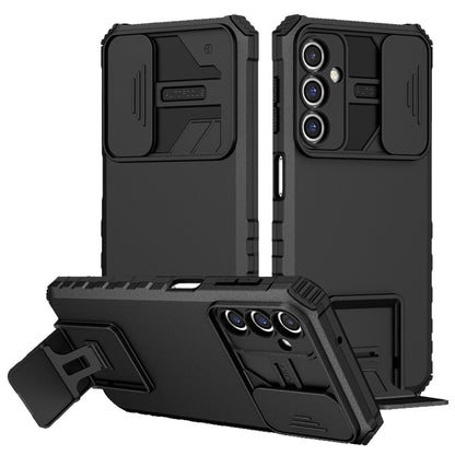 For Samsung Galaxy S22+ / S22 Plus Hybrid Hard PC & TPU Rubber Shockproof with Kickstand & Covered Camera Protection Case Cover Black