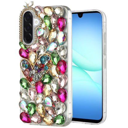 For Samsung Galaxy A17 5G Bling Crystal 3D Full Diamonds Luxury Sparkle Rhinestone Hybrid Protective Case Cover