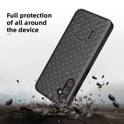For Apple iPhone 11 Pro Max Hybrid Slim 3-in-1 Shockproof Armor with Kickstand Holster Combo & Swivel Belt Clip Case Cover Black