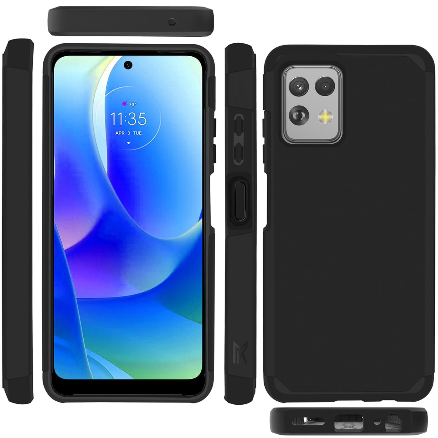 For Motorola Moto G Power 5G 2023 Fashion Graphic Design Hybrid 2in1 Tough Strong Hard PC TPU Frame, Magnet Mount Friendly, Shockproof Protection Case Cover Black