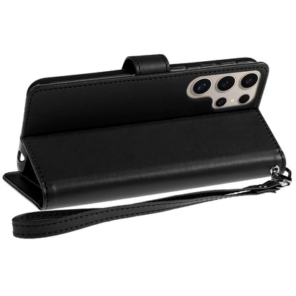 For Samsung Galaxy S25 Ultra Wallet Cases PU Leather with Credit Card /ID /Cash Holder Slot Dual Flip Book Pouch, Stand and Strap Case Cover