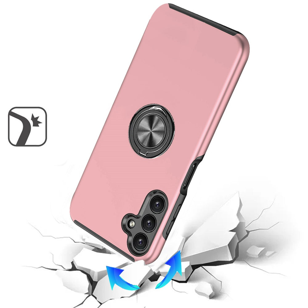 For Samsung Galaxy A17 5G Hybrid 360 Degree Rotatable Metal Invisible Ring Stand Holder Slim Fit Magnetic Car Mount Shockproof Case Cover