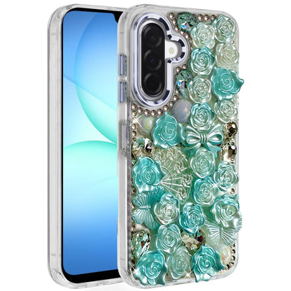 For Samsung Galaxy S26 Muti-Color Floral Fashion Bling Crystal 3D Full Diamonds Stones Sparkle Rhinestone Glitter Hybrid Case Cover