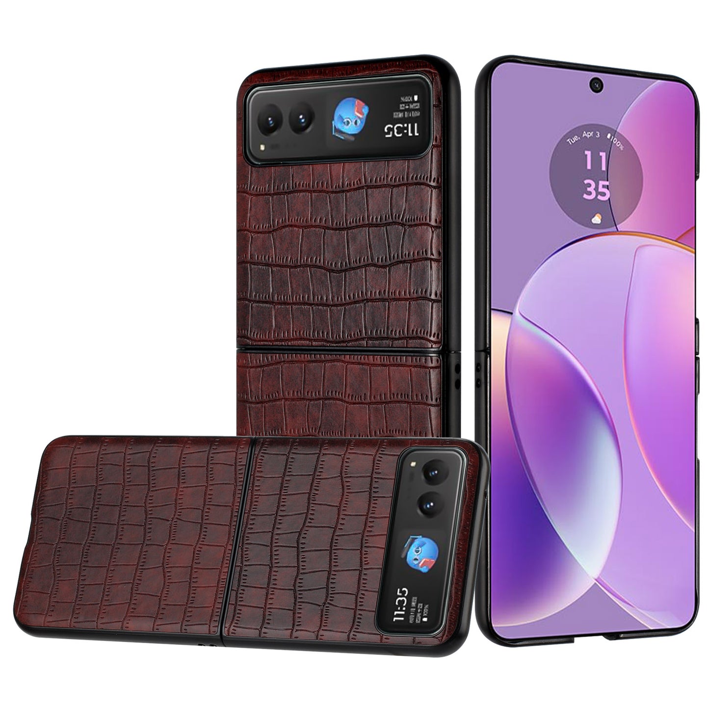 For Motorola Razr 2025 PU Vegan Leather Case, Premium Snap-On Hard Shell Cover, Slim Fit Protective Matte Finish Case Cover