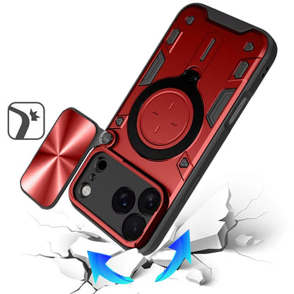 For Apple iPhone 17 Pro Max Hybrid Magnetic 360° Ring Kickstand, MagSafe Compatible, Durable Full Camera Lens Protection Case Cover