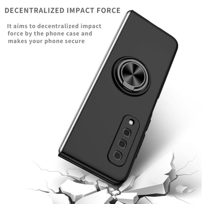 For Samsung Galaxy Z Fold 7 Matte Silicone TPU Rubber Magnetic with 360° Ring Stand Grip Shockproof Slim Hybrid Case Cover