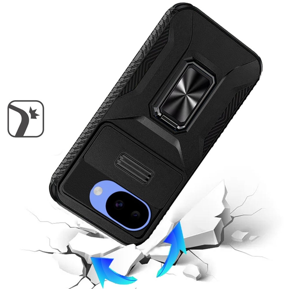 Phone Case for Google Pixel 10A Magnetic Ring Stand Camera Protection Shockproof Heavy Duty Kickstand Rugged Grip Anti Scratch Hybrid Cover